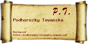 Podhorszky Tavaszka névjegykártya